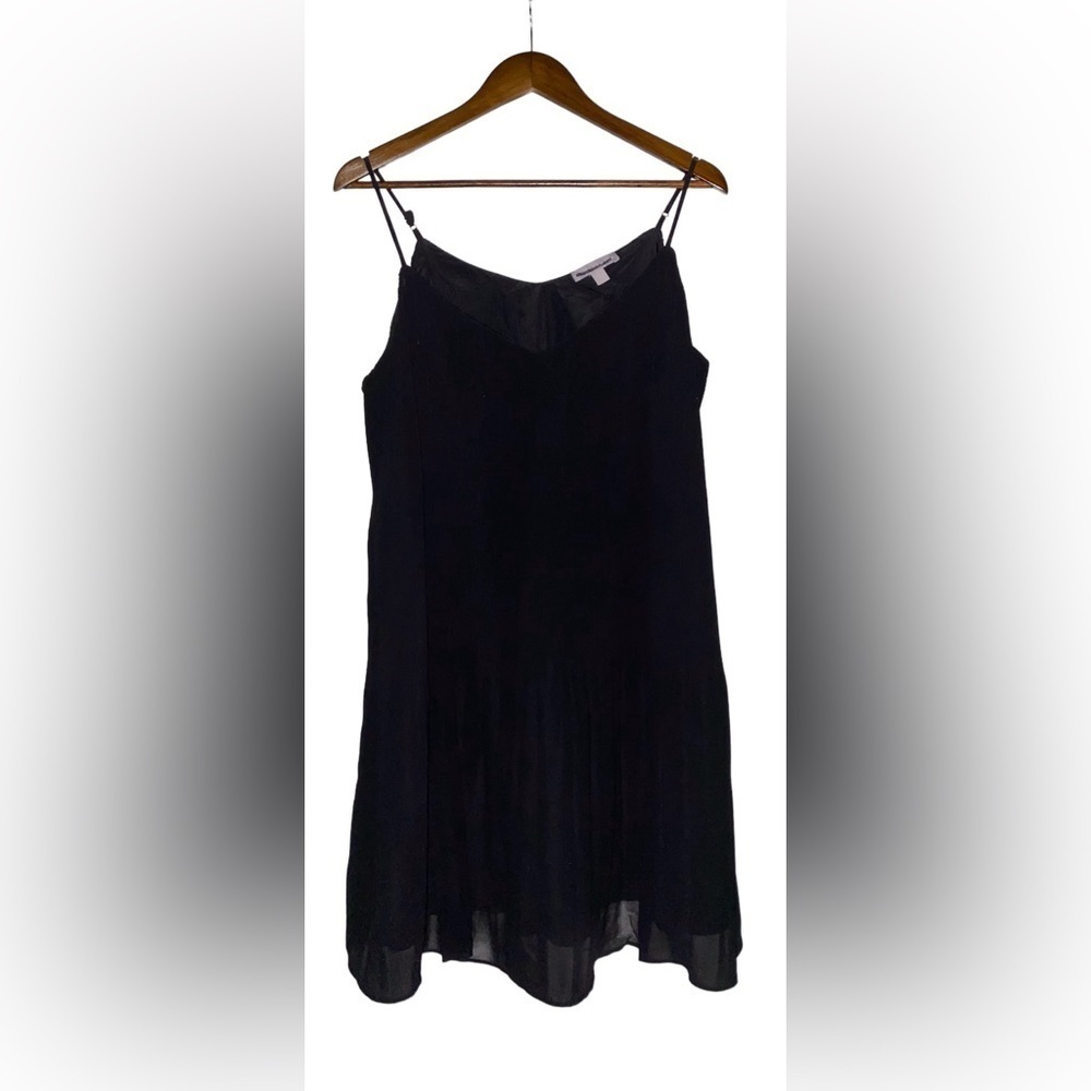 Chelsea 28 Chiffon Pleated Lined Black Slip Dress Fairy Goth Grunge Women L